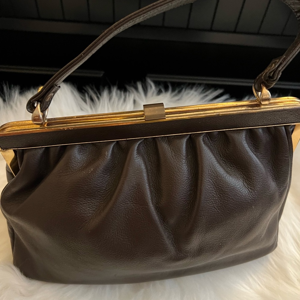 Elegant Brown Leather Handbag